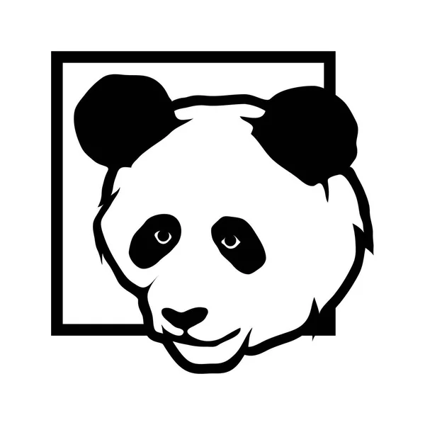 Panda head in square — Stock Vector