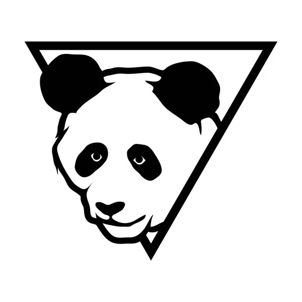 Panda head in triangle — Stock Vector