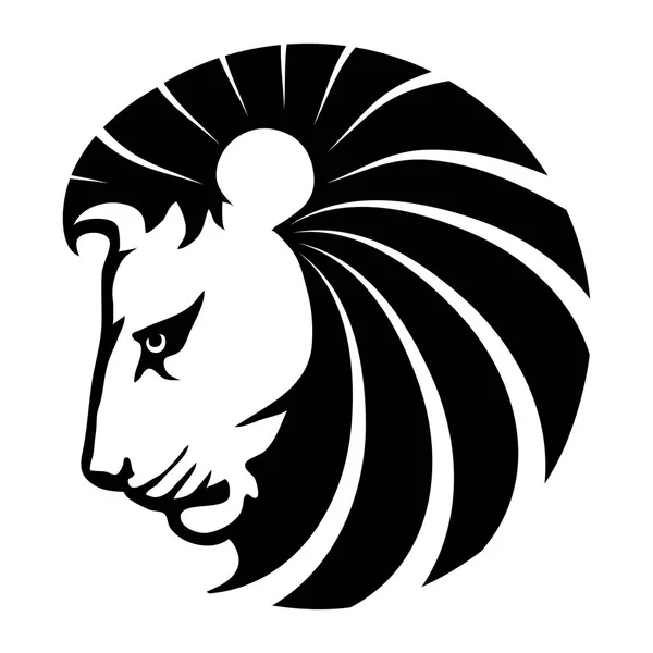 Лев глава логотипу — стоковий вектор