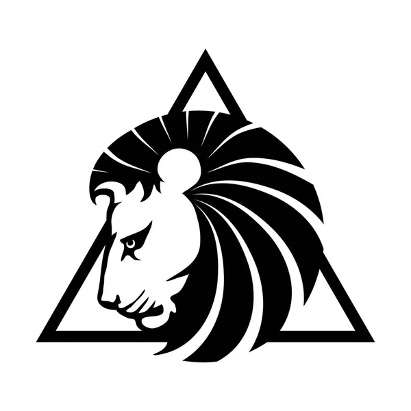 Лев глава логотипу — стоковий вектор