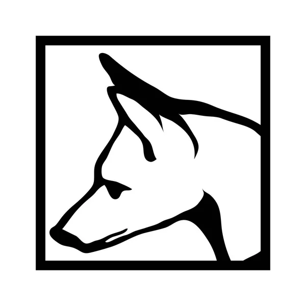 Собачья голова в квадрате — стоковый вектор