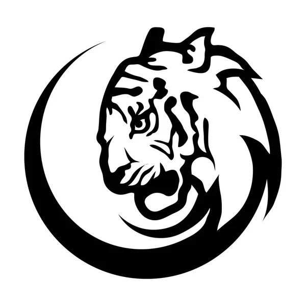 Cabeza de tigre en círculo — Vector de stock