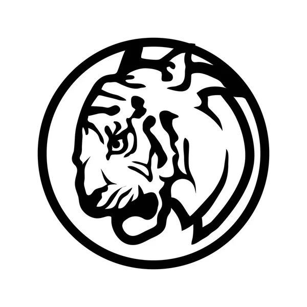 Tête de tigre en cercle — Image vectorielle