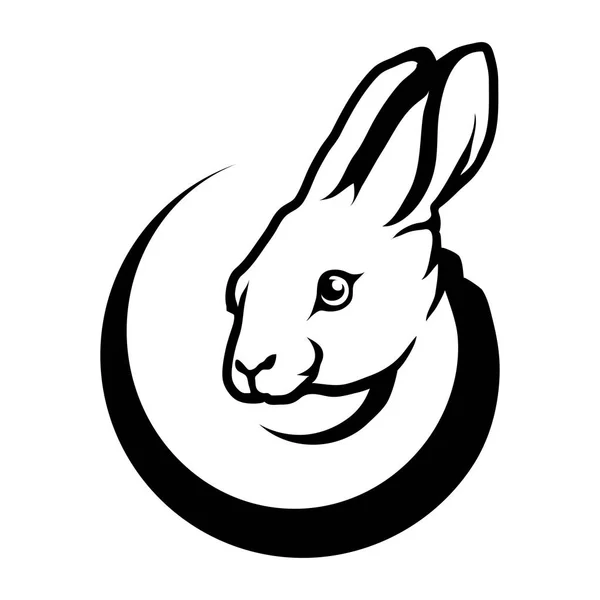 Tête de lapin en cercle — Image vectorielle
