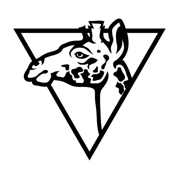 Cabeza de jirafa en triángulo — Archivo Imágenes Vectoriales