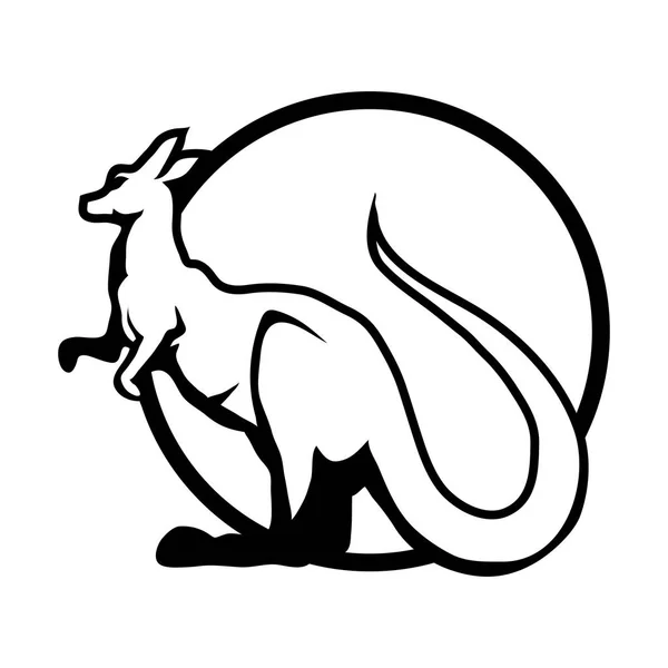 Känguru mit Kreis-Logo — Stockvektor