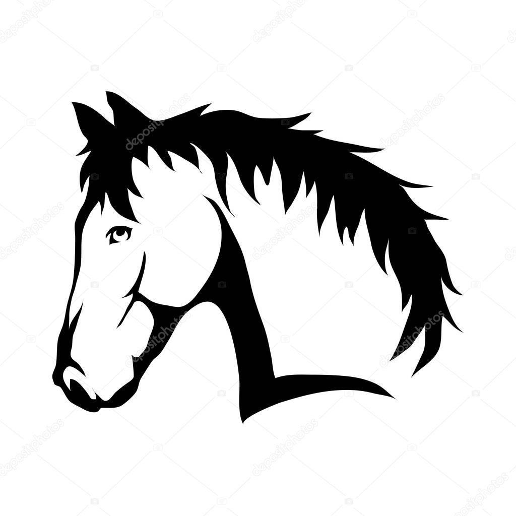 Horse head Logo, vector illustration