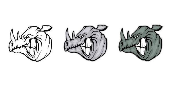 Logo gráfico rinoceronte — Vector de stock