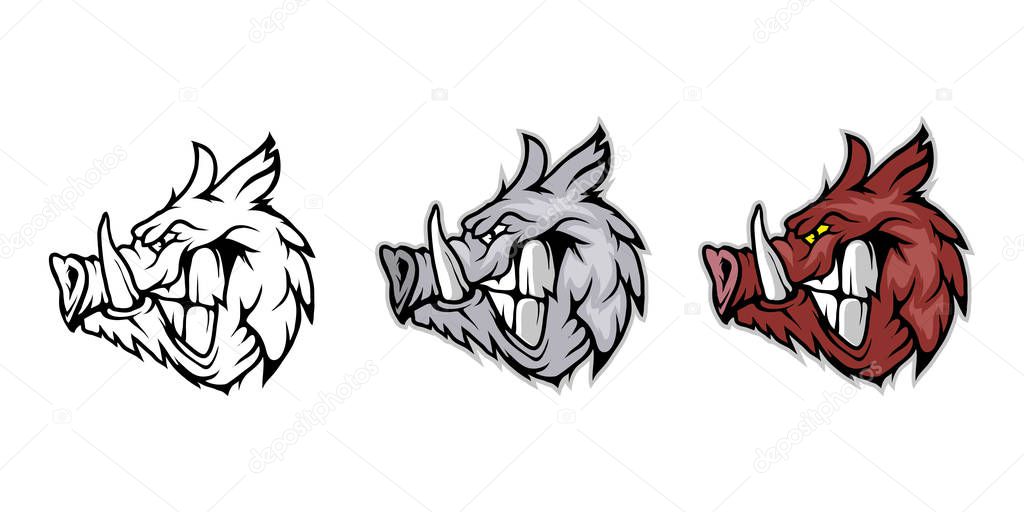 Black and white boar logo