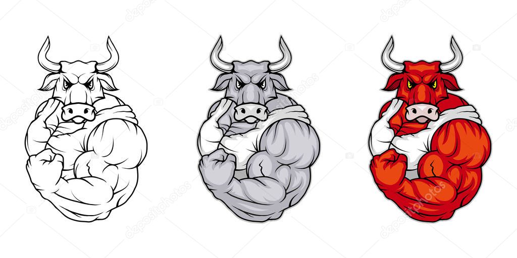 Bull logo template, vector illustration