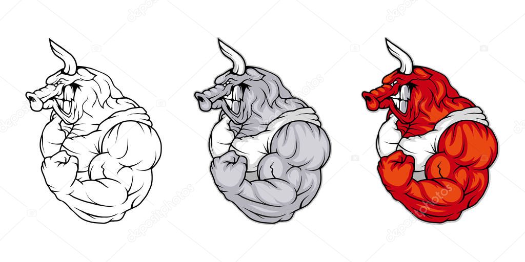 Bull logo template, vector illustration