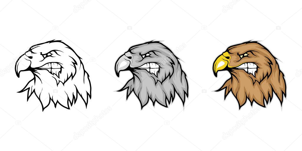 Graphic eagle logo, vector illustration