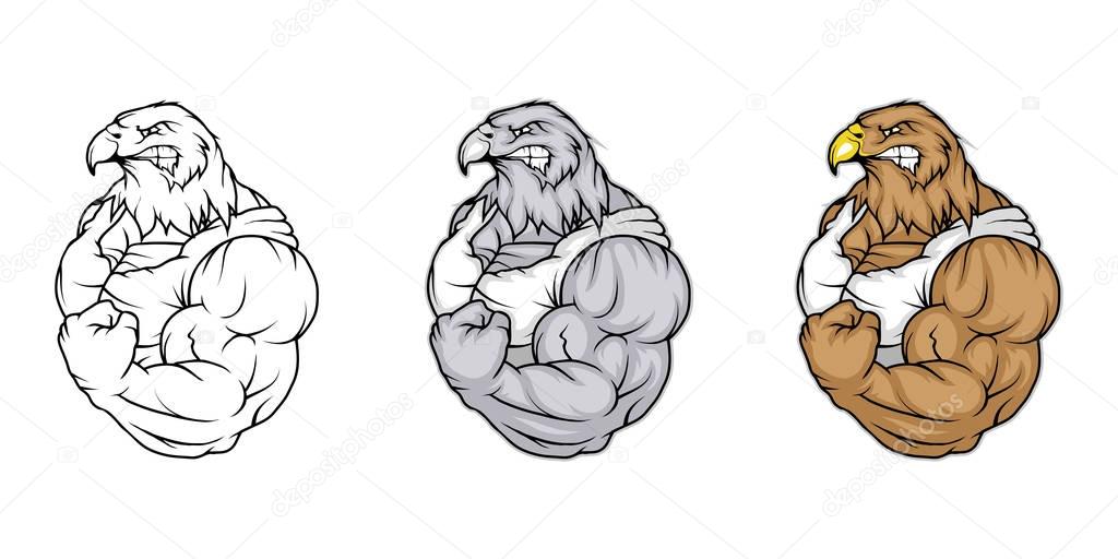 Graphic eagle logo, vector illustration