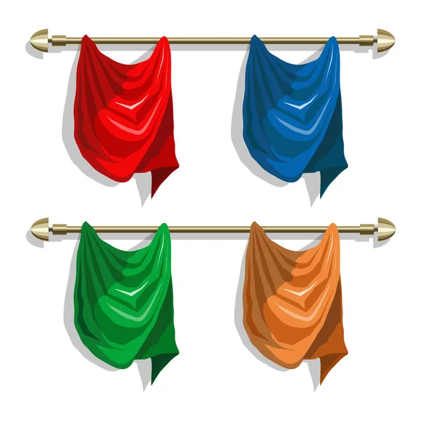 異なる色のカーテン — ストックベクタ