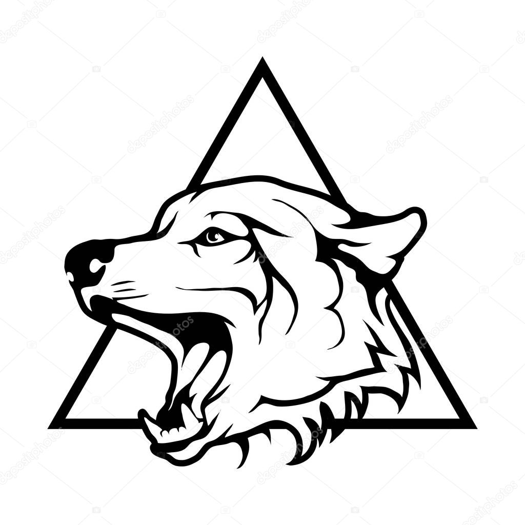 wolf logo,  illustration 