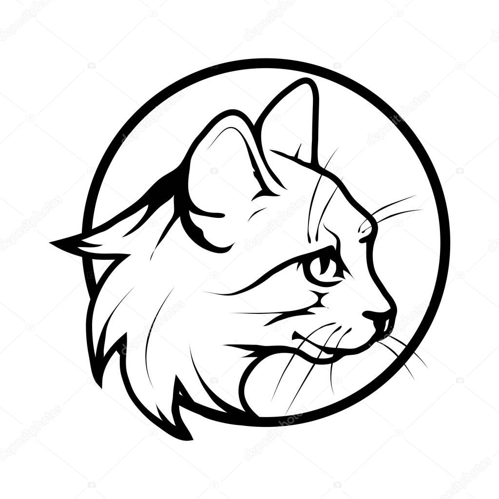 Cat logo, vector illustration