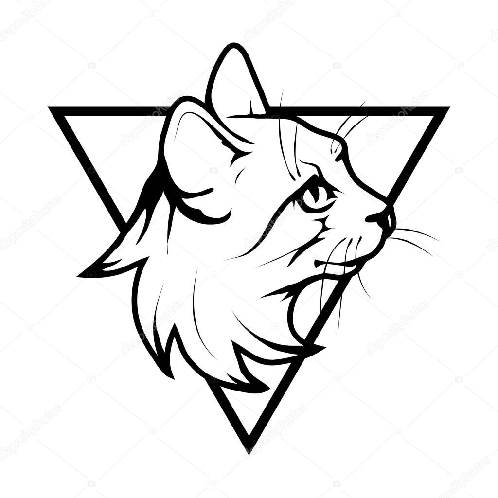 cat logo, illustration 