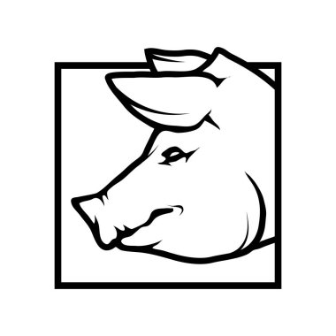 pig logo, illustration clipart