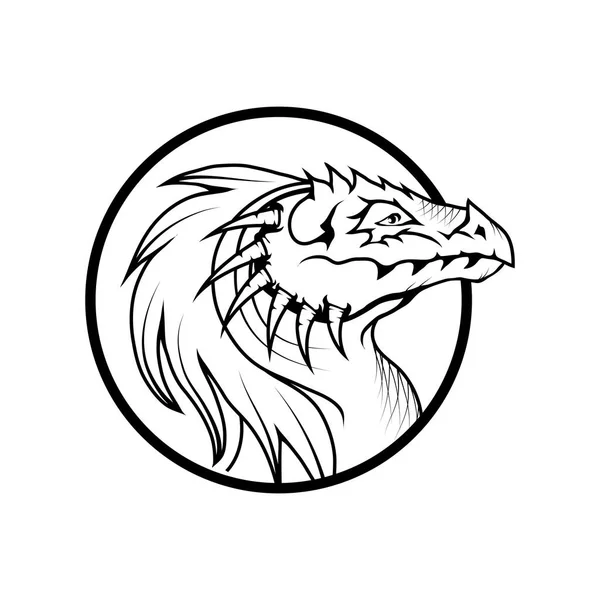 Logo dragón, ilustración — Archivo Imágenes Vectoriales