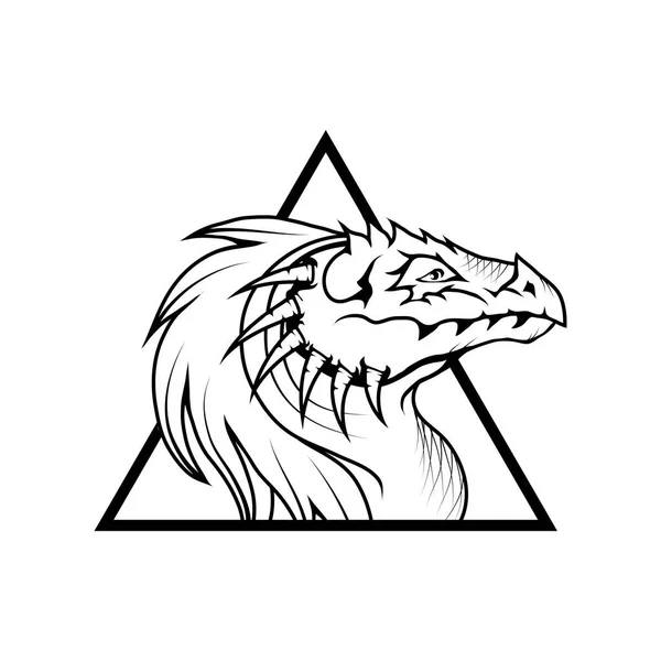 Logo dragon, illustration — Image vectorielle