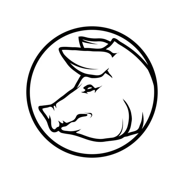 Sertés logó, illusztráció — Stock Vector
