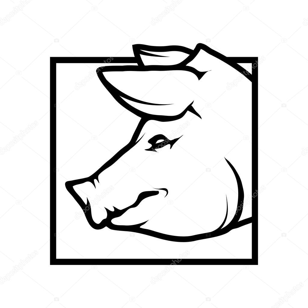 pig logo, illustration