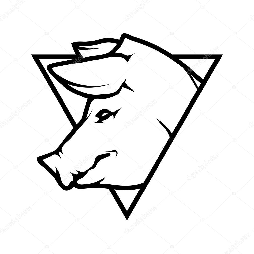 pig logo, illustration