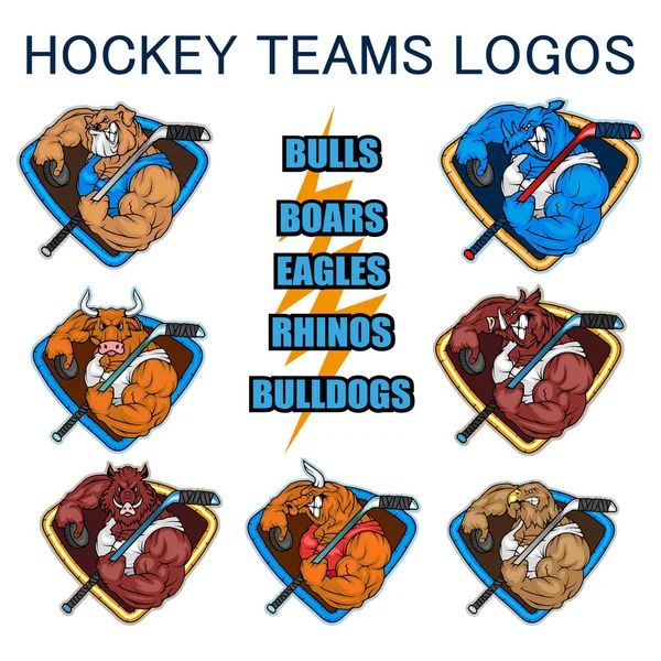 Plantilla de logotipo de los equipos de hockey — Vector de stock