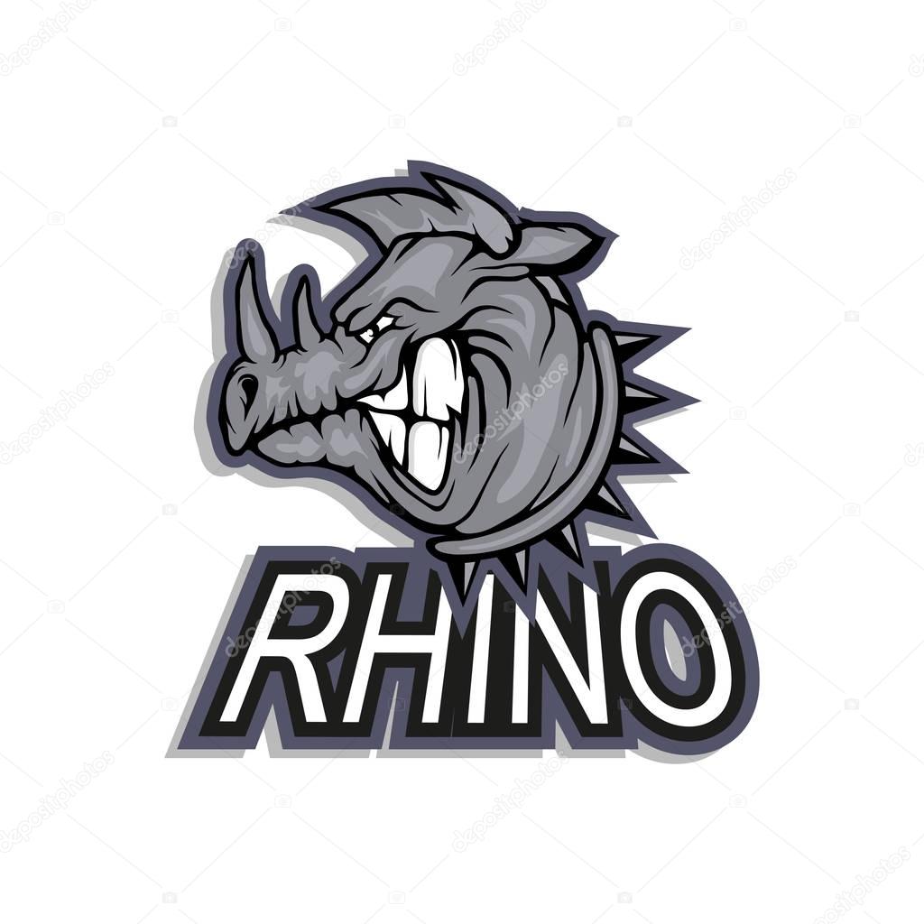 Angry rhino logo, vector illustration