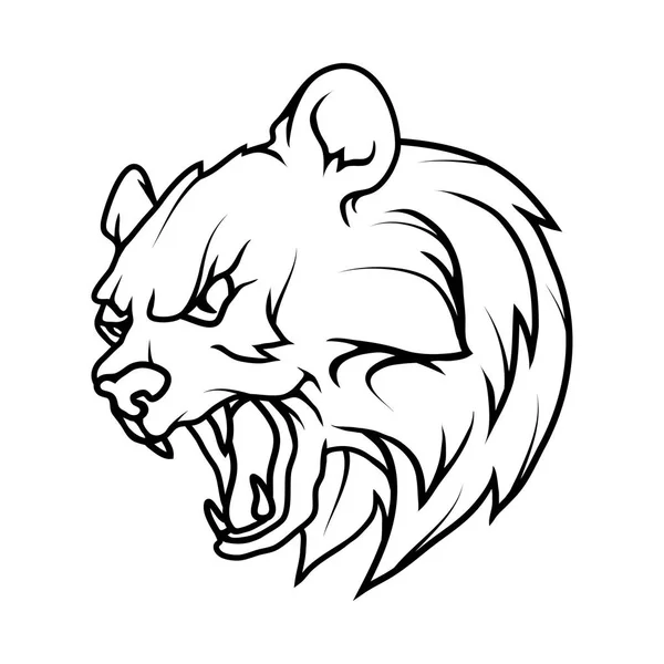 Línea de arte Angry cat logo — Archivo Imágenes Vectoriales