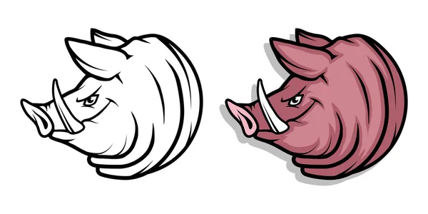 Logotipos de cabeça de javali — Vetor de Stock
