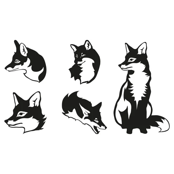 Set fox-logo 's — Stockvector