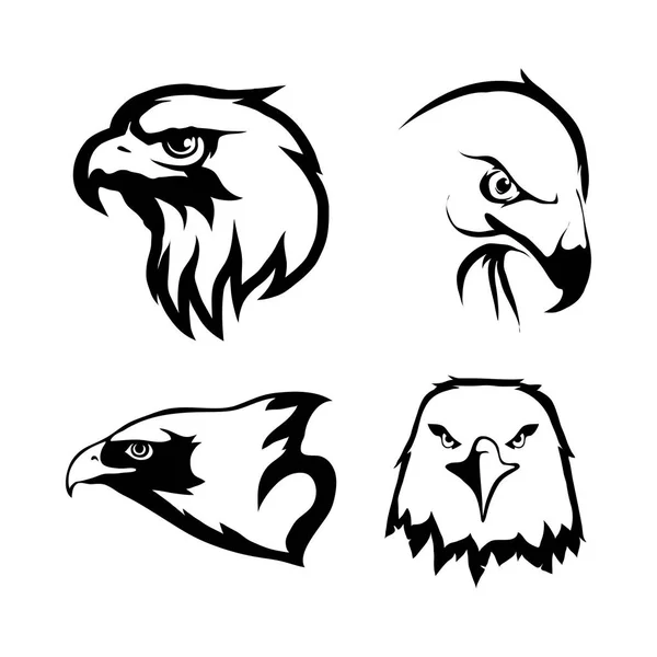 Conjunto de logotipos de cabeças de águia — Vetor de Stock