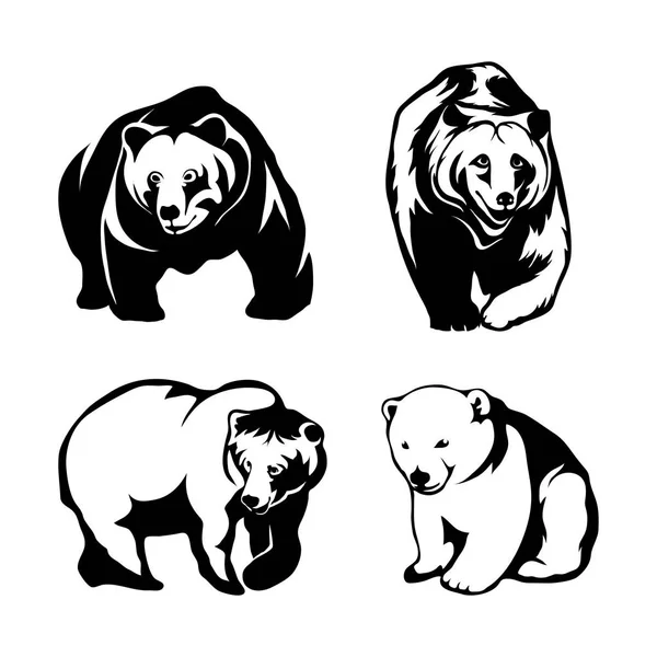 Reihe von Bärenlogos — Stockvektor
