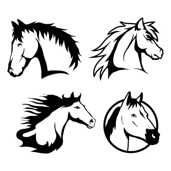 Set paard logo 's — Stockvector