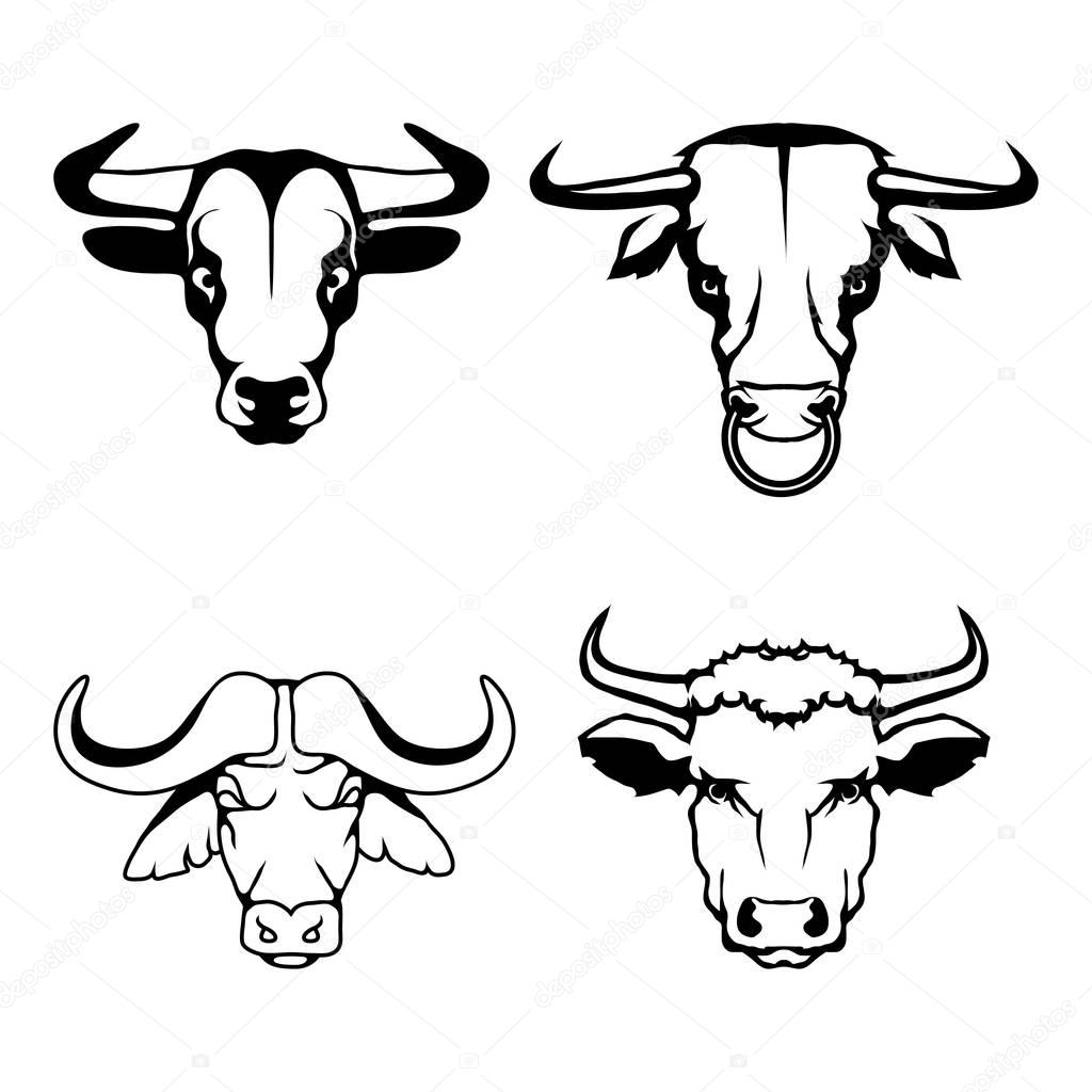 Set of bull logos