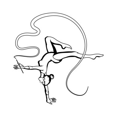 kurdele ile akrobatik kız