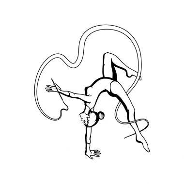 kurdele ile akrobatik kız