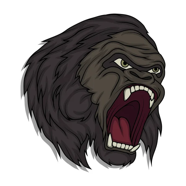 Svart gorilla head logotyp — Stock vektor