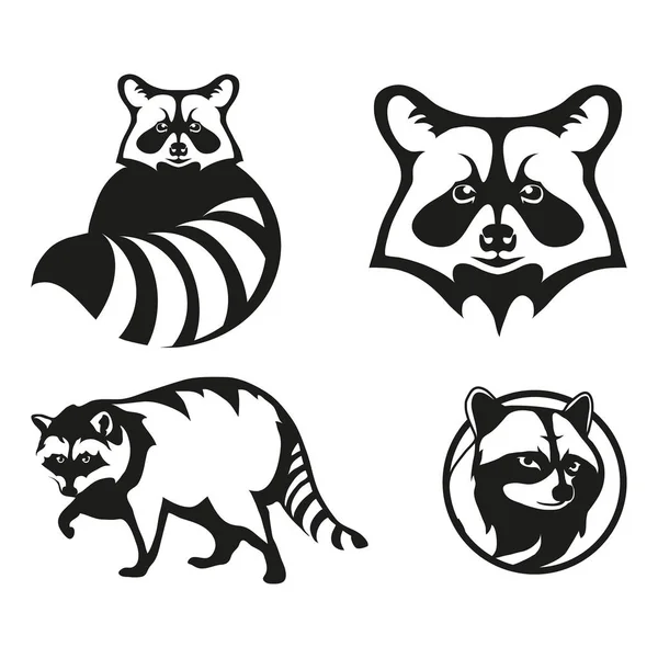 Diseño del logo de mapaches — Vector de stock