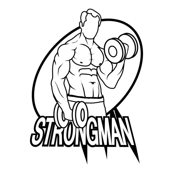 Bodybuilder man met halters — Stockvector