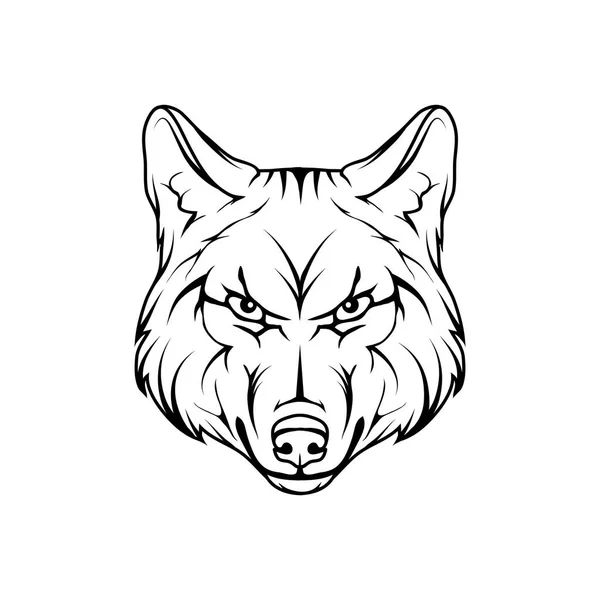 Boceto de cabeza de perro salvaje — Vector de stock
