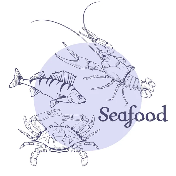 Design of seafood icon — Stock Vector