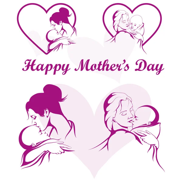 Happy Mother's Day set — Vector de stoc