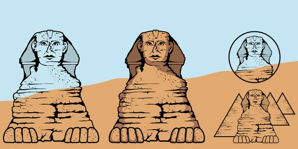 Wereld Landmark, Sphinx — Stockvector