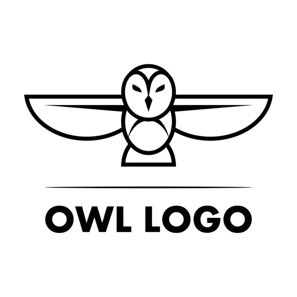 Логотип чёрно-белой совы — стоковый вектор