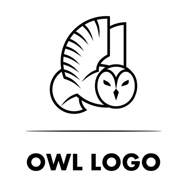 Fekete-fehér bagoly logó — Stock Vector
