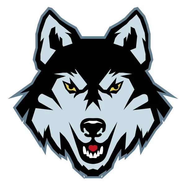 Logotipo cara lobo — Vector de stock