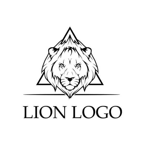 Ручний намальований логотип лева — стоковий вектор