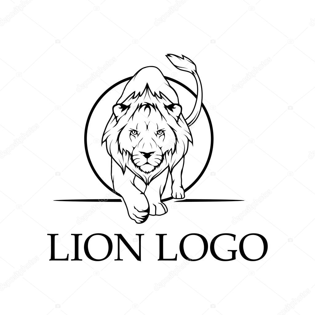 hand drawn lion logo